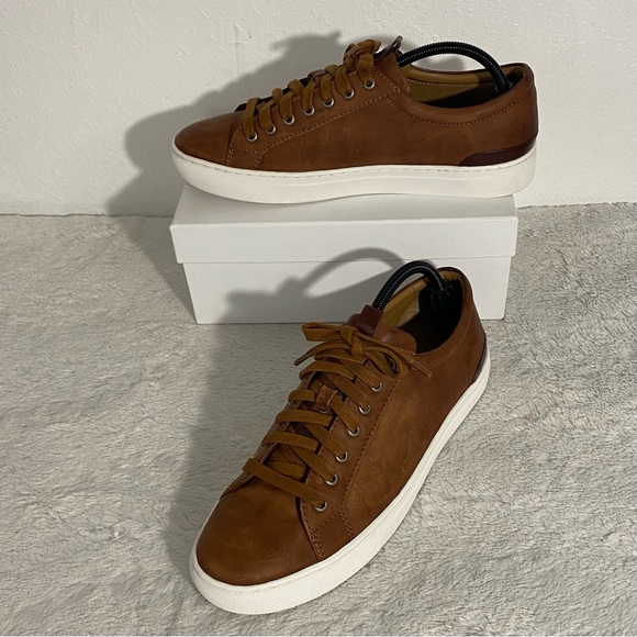 Johnston & Murphy Other - Johnston & Murphy Banks Lace to Toe Leather Sneakers Men’s Size 9.5M Brown